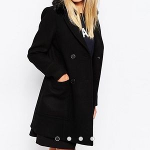 Whistles Coat with detachable faux fur trim